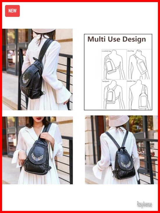 Mini Backpack Purse Women Soft Washed PU Leather Fashion Backpack Ladies